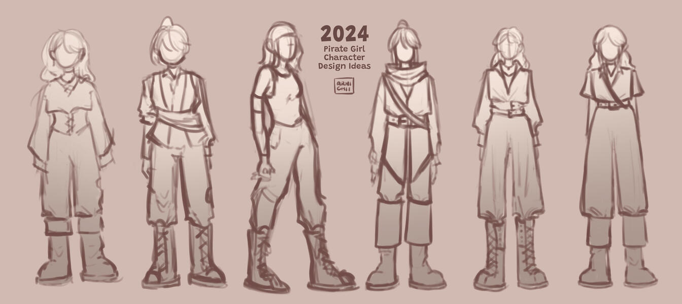Character Design | Pirate Girl Character Design Concept Ideas for OC
